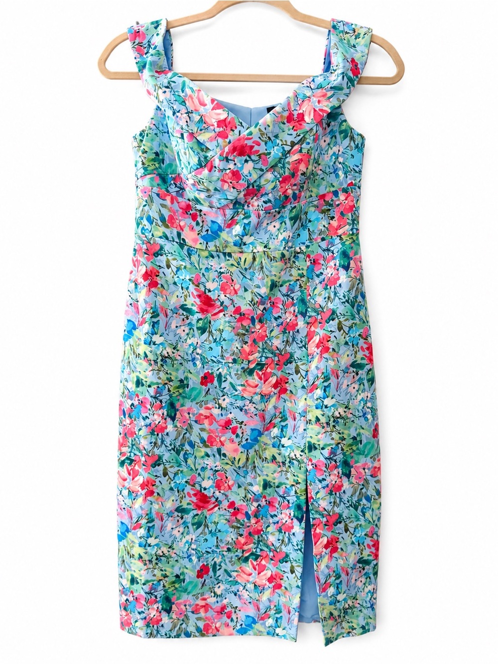 Aidan Mattox Floral Sheath Dress – Size 8